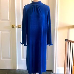 NWOT Zara Royal Blue Micro Pleated Dress, Sz M